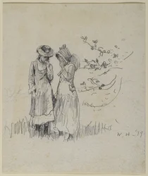 Deux filles dans un champ, 1879